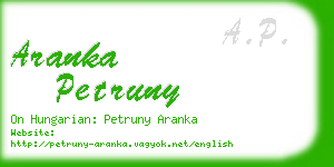 aranka petruny business card